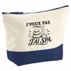Large Cosmetic Bag - PLANETEE - Can't, I Have Spa - Two-tone Cotton - 33×23×11 Cm (5 Liters) - Metal Zipper