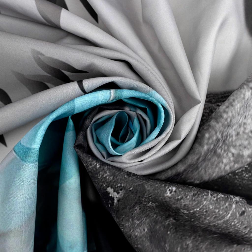 Zen Spa Shower Curtain Grey Bamboo Stone With Teal Water Lily In Water Bathroom Shower Curtain Teal And Gray Bathroom Curtain