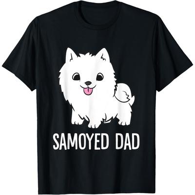 Samoyed Dog Owner Papa Funny Samoyed Dad Men Women Kids T-Shirt