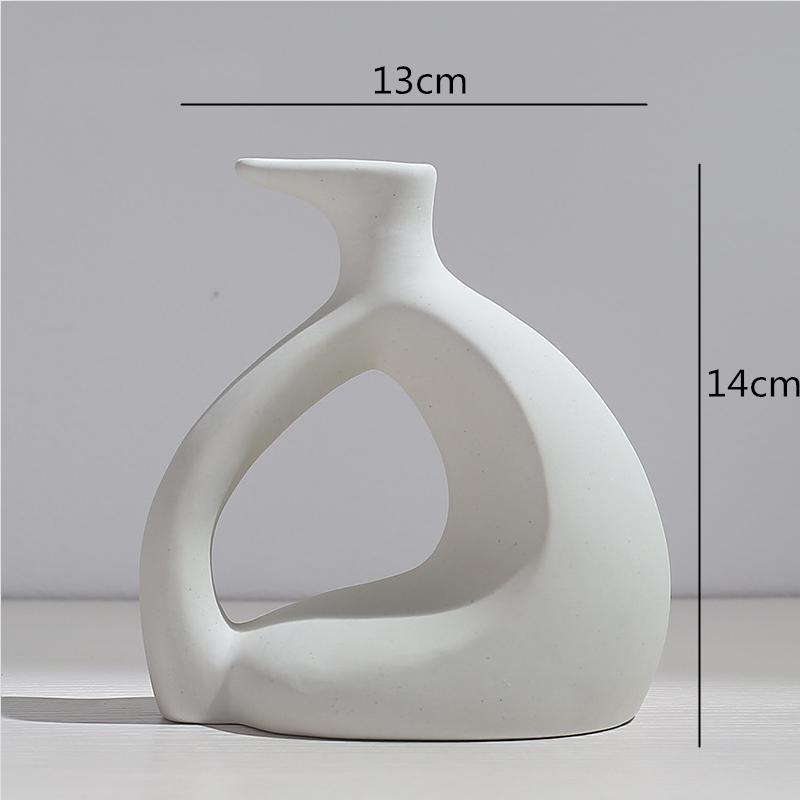 Keramikvase Abstraktes Blumenarrangement Hydroponische Bastelarbeiten Ornamente Moderne Heimdekorationszubehör Weiße Vasen Dekoration