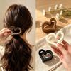 Elegant Matte Heart Claw Hair Clip for Women – Stylish Hollow Shark Clip for Updos
