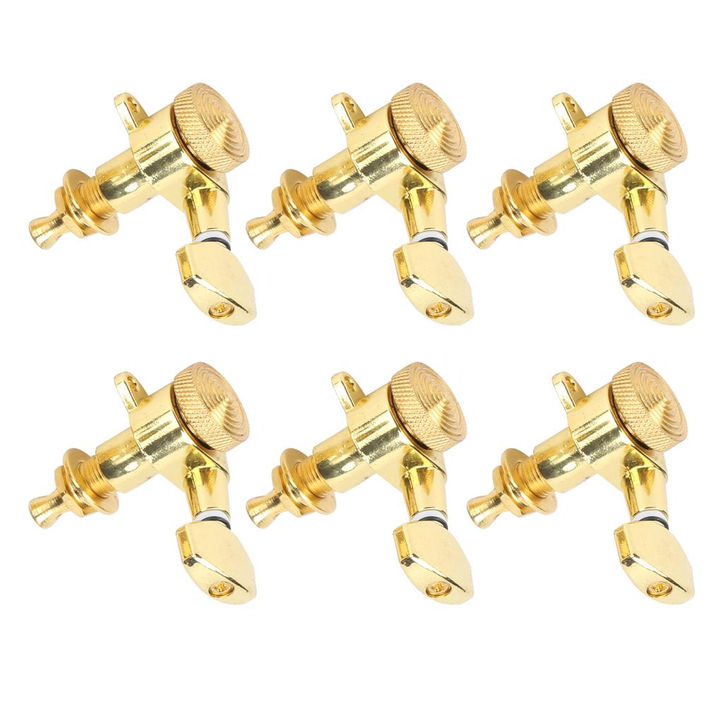 6Pcs Locking Guitar String Tuning Peg Metal Sealed Tuner Head Key Set Kit for Electric NHXF(6 Right