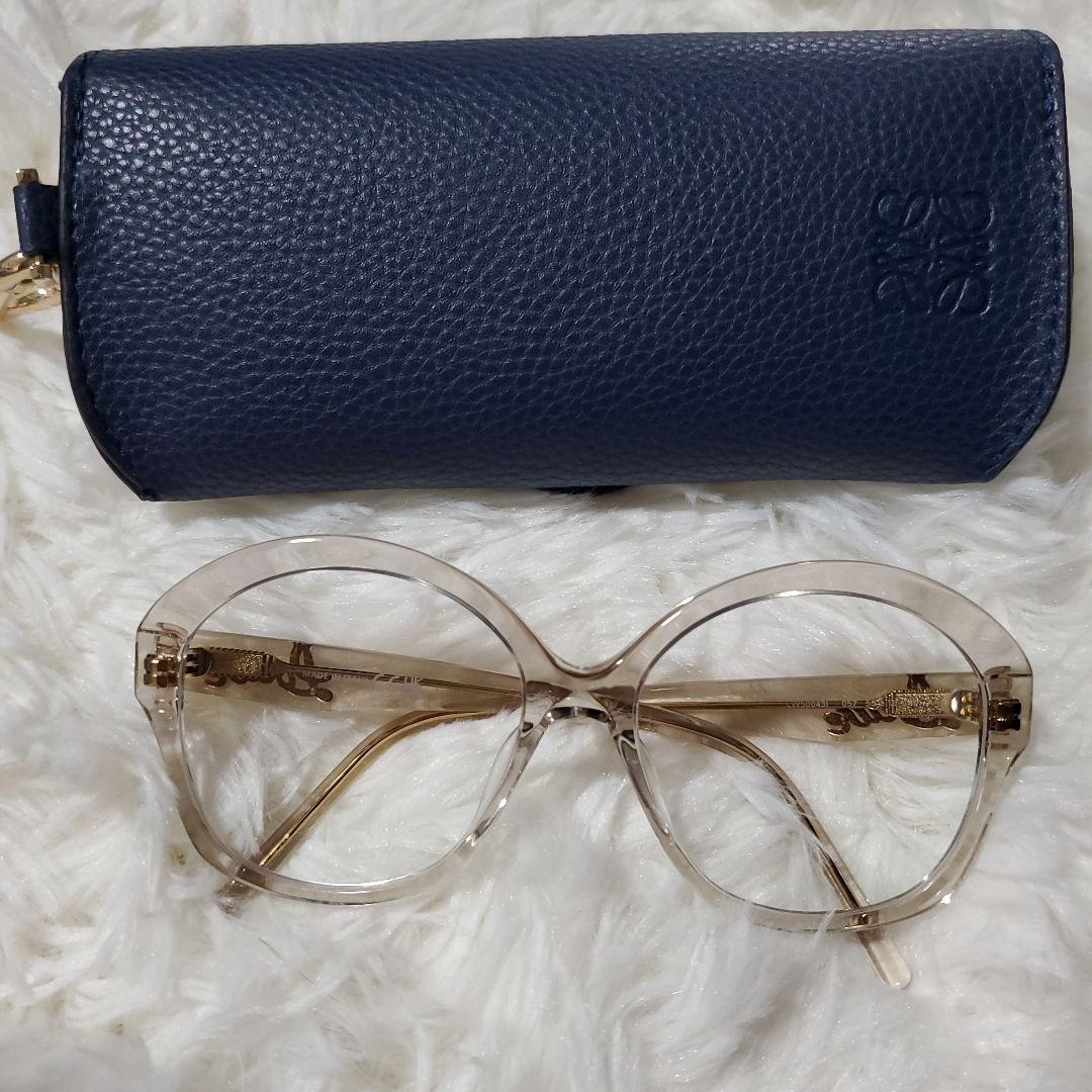 Used LOEWE Clear Frame Glasses with Case Opened/Unused