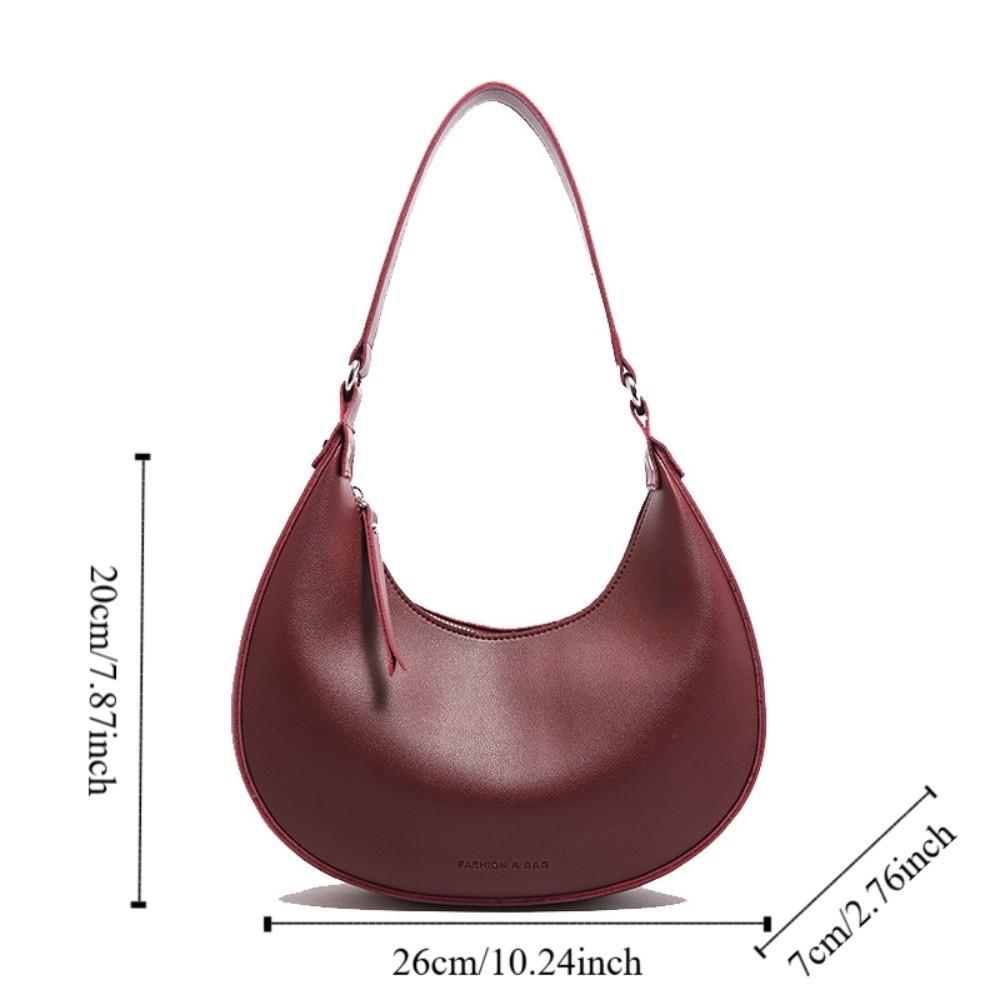 PU Leather Retro Underarm Bag Vintage Women's Armpit Bag Korean Half Moon Shoulder Bag  Party