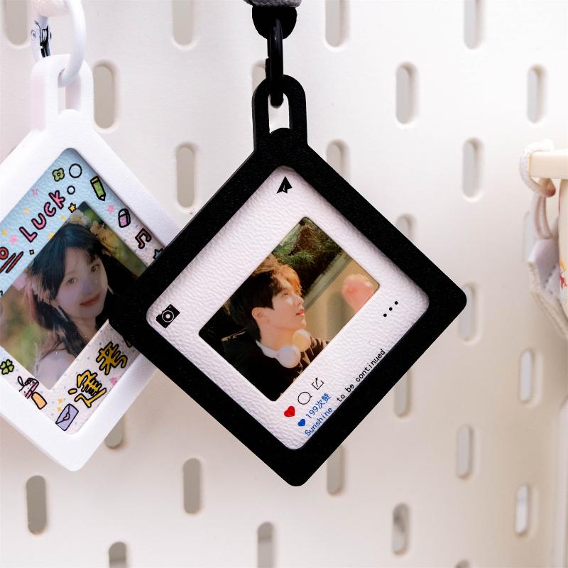 Blank Photo Frame Keychain Candy-Colored Photo Frame Keyring Insert Photo Split Key Pendant Diy Key Holder