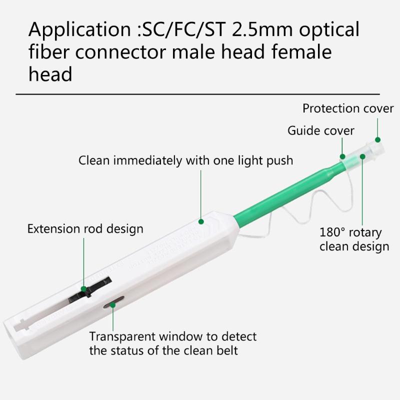 One-Click Cleaner Optical Fiber Cleaner Pen Cleans 2.5mm SC for FC ST LC MU Connector Over 800 Times