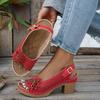 New Summer Women's Floral High Heel Sandals Buckle-Strap Slides