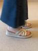 New niche weave soft leather cool fashion slippers femininity square head stepping on shit feeling beautiful one-word drag