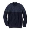 Cooper Crew Neck Sweater Made In England J.M. Men's Two-Tone (L, Navy),