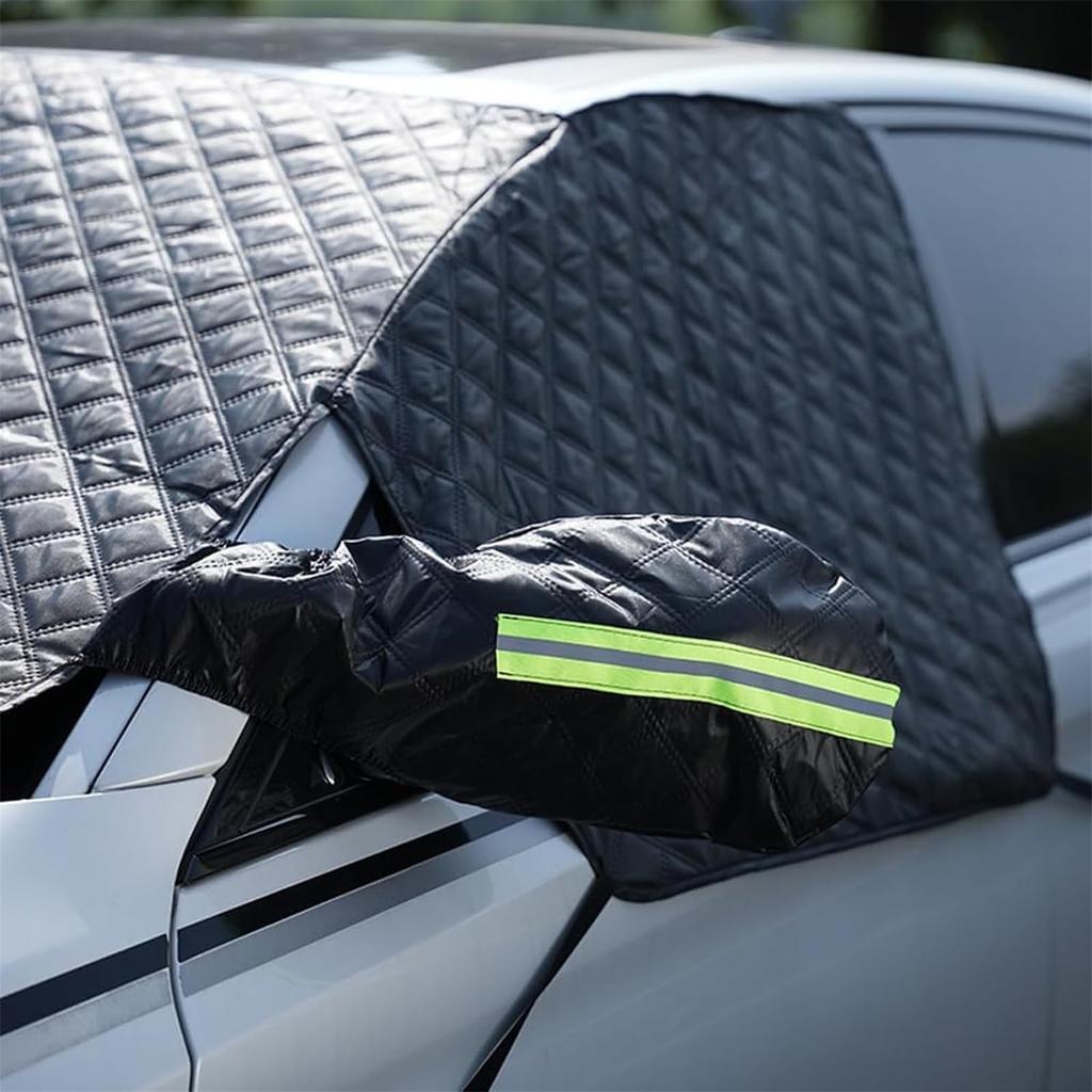 UGSHY Car Half Car Cover Sunshade, Windshield Hood Front Window All- Frostproof Car Cloth, Outdoor Foldable Protective Co
