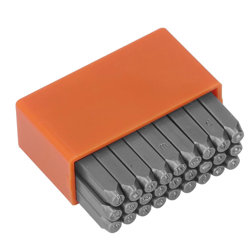 27 Pcs Metal Stamps Orange High Carbon Steel Metal Lowercase Letter Punch Stamp Set for Jewelry