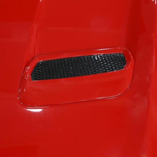 Hood Engine Air Vent Outlet Trim Cover Decoration Red ABS For 2018+Ford Mustang