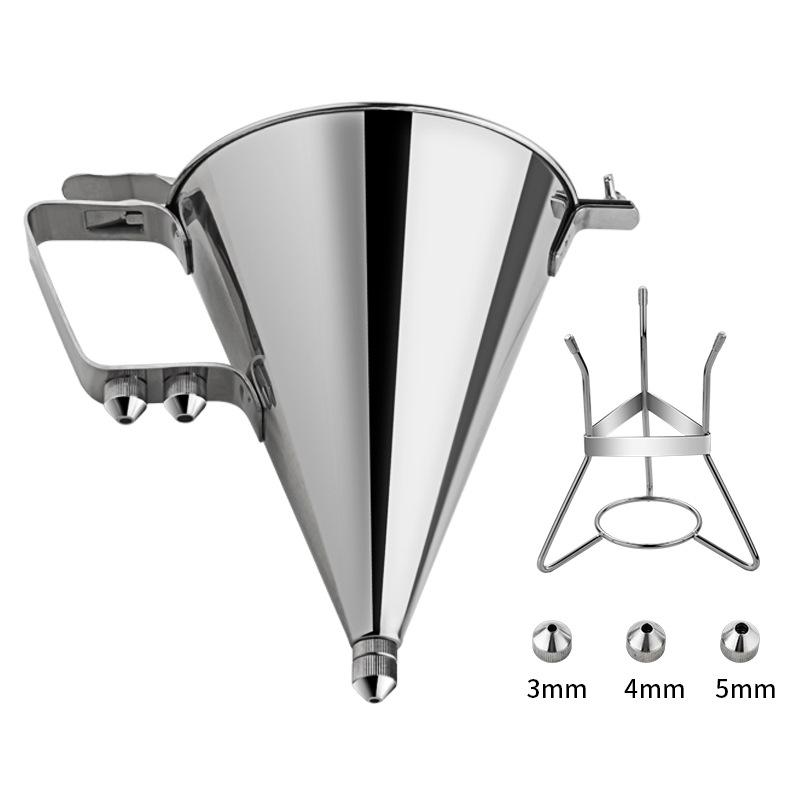 304 Stainless Steel Batter Dispense Octopus Balls Batter Baker Cooking Tool with Rack Cupcake Pancake Batter Maker Kitchen Tool