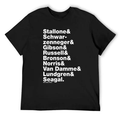 80-tals actionstjärnor T-shirt Roliga t-shirts svett plus size toppar herr träningsskjortor