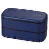 Yamanaka Lacquerware Lunch Large Capacity Antibacterial Microwave and Dishwasher Made In Box, 2-Tier, (1000ml), Treatment, Safe, ZEIT, Navy, Japan,