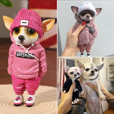 Ayakta Köpek Heykelleri Küçük Süs Dekoratif Ayakta Köpek Heykelleri Veranda Çim Oturma Odası için Ayakta Köpek Heykelcik Köpek Heykelleri