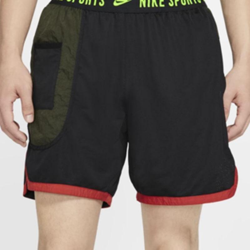 Nike Atmungsaktive Casual Sportshorts mit Farbblock und Logo Herren Unterteile Schwarz BV3250-010