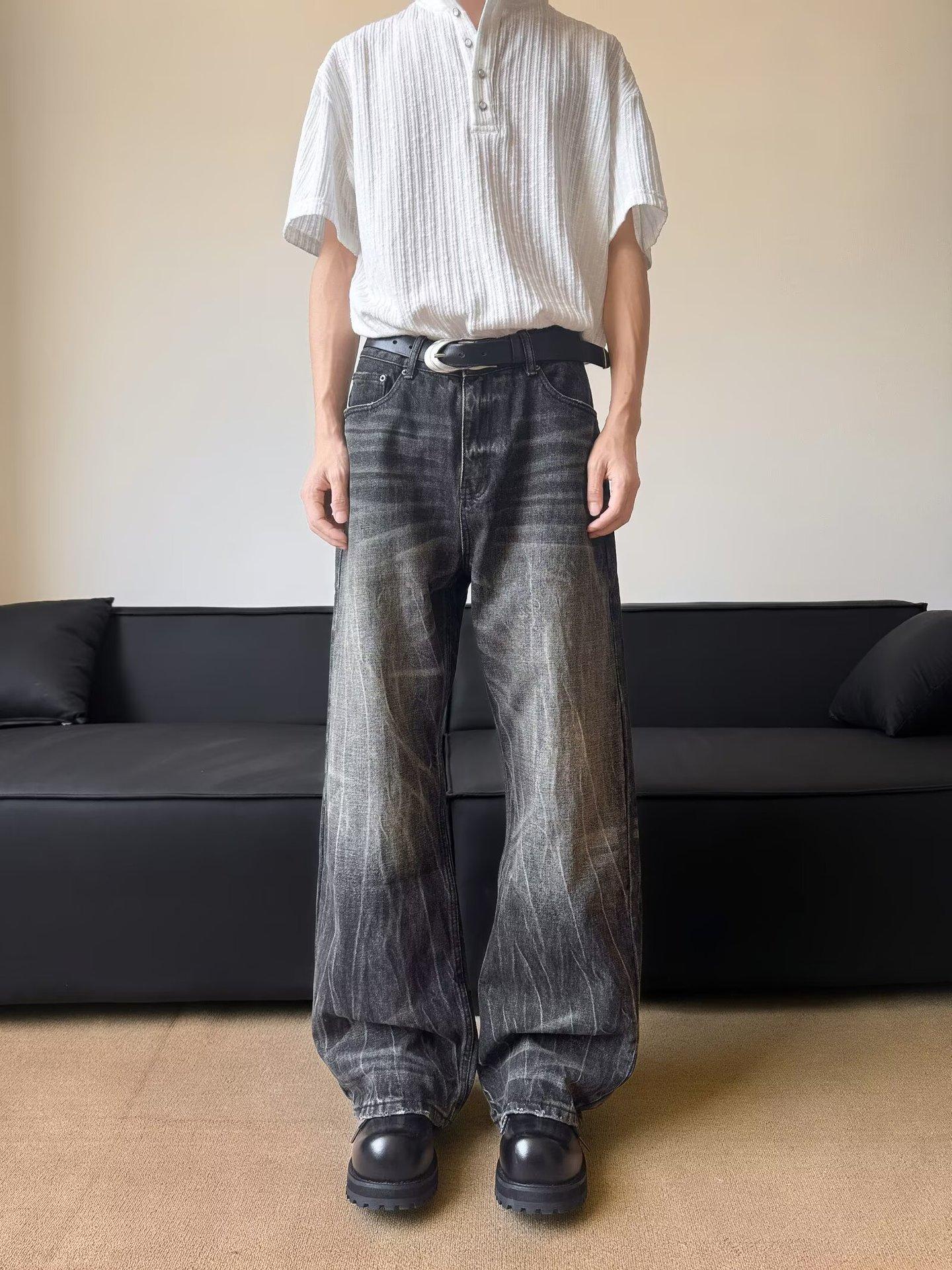 Джинсы JYL Унисекс Прямые Летние С Принтом Молнии Подростковые Американские Деним XL алиса синий