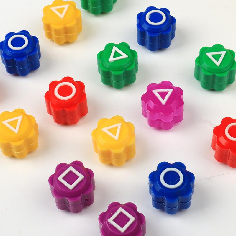 Picking Stones Game Dice Party Game Props Square Circle Triangle Printing Pole Party Props Hand Eye Coordination
