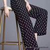 Übergröße Damen Polka Dot Weite Sommerhose - Dünn Fließend High-Waist Gerade Mode Vielseitig Coole Hose