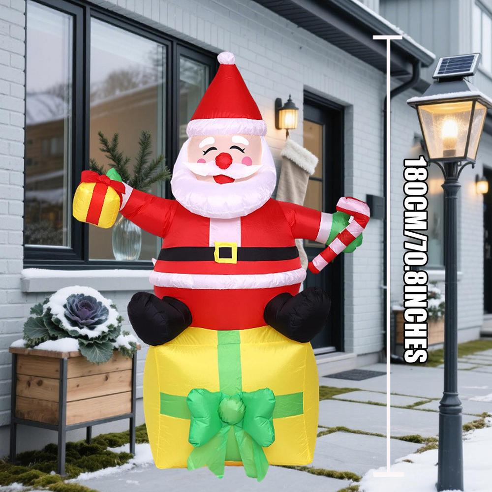 

Inflatable Santa 1.8m LED Light Decorations Santa Claus Inflatable For Family Friend Indoor Outdoor Holiday Lawn Garden Home