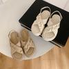 Flat-soled sandals female summer new fairy wind cross with soft-soled open-toed sandals casual beach sandals female