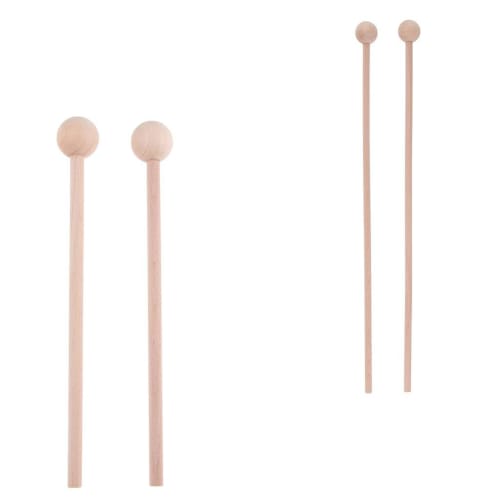 Homyl 1 Pair of Wood Mallet Percussion Sticks, Wooden Mallet Percussion Sticks, Musical Toys, Wooden Head Drumsticks for Tabletop Xylophones, Energy C