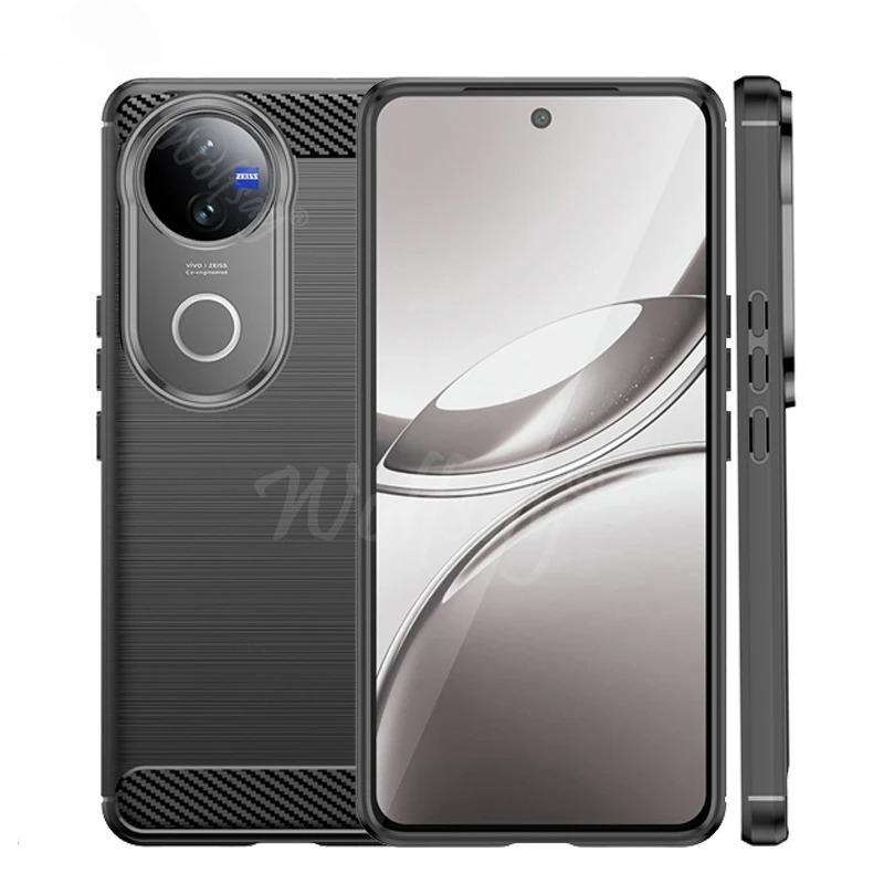 For Vivo V50e Case Shockproof Anti-knock Silicone Carbon Fiber Back Cover For Vivo V50e V50 5G Case For Vivo V50e Case 6.77 Inch