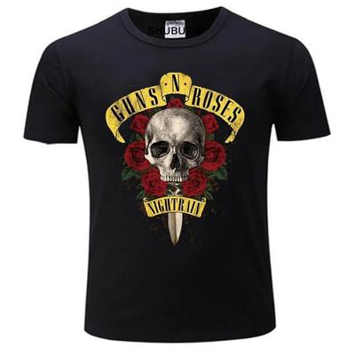 Guns And Roses Pattern Men's T-Shirt Summer Trend Cool Design Short Sleeve Tees Loose Round Neck Breathable Comfortable Man Tops