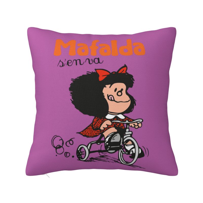 Custom Mafalda Kawaii Vintage Quino Comic Cartoon Mang Anime Modern Throw Pillow Covers Bedroom Decoration Chair Cushion