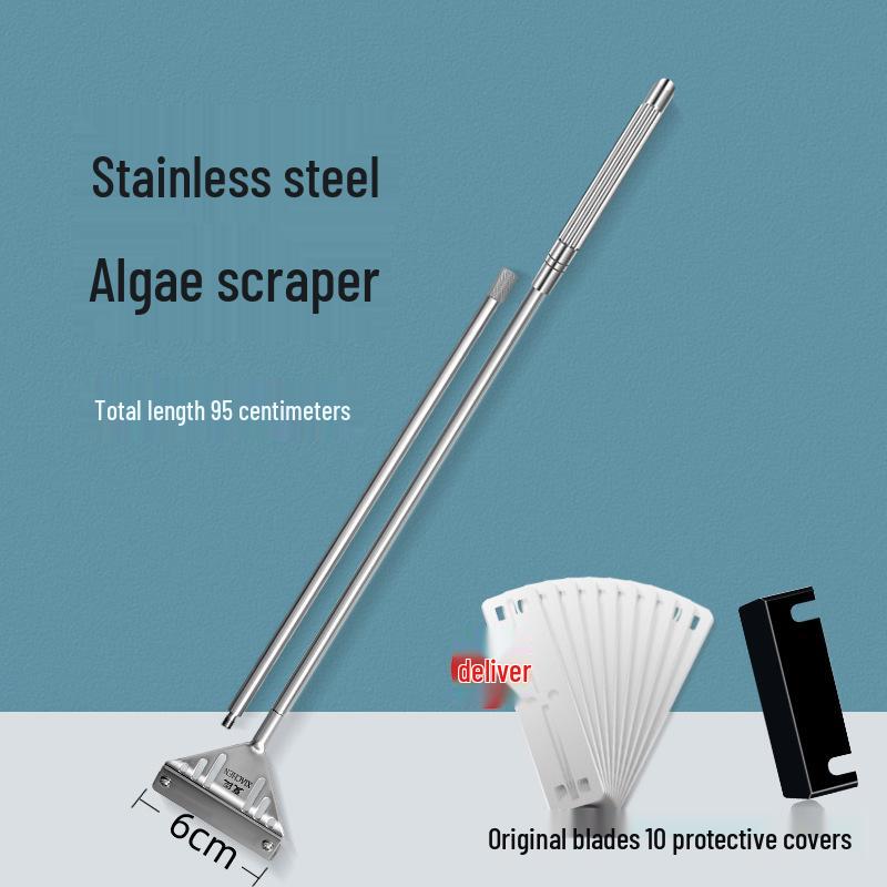 Aquatic Plant Tank Cleaning Set: Algae Scraper, Seaweed Remover, Moss Knife, No Dead Angle Brush Tool.