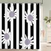 Modern Flowers Shower Curtains Waterproof Fabric Floral Bath Curtains For Bathroom Bathtub Large Wide Bathing Cover With Hooks