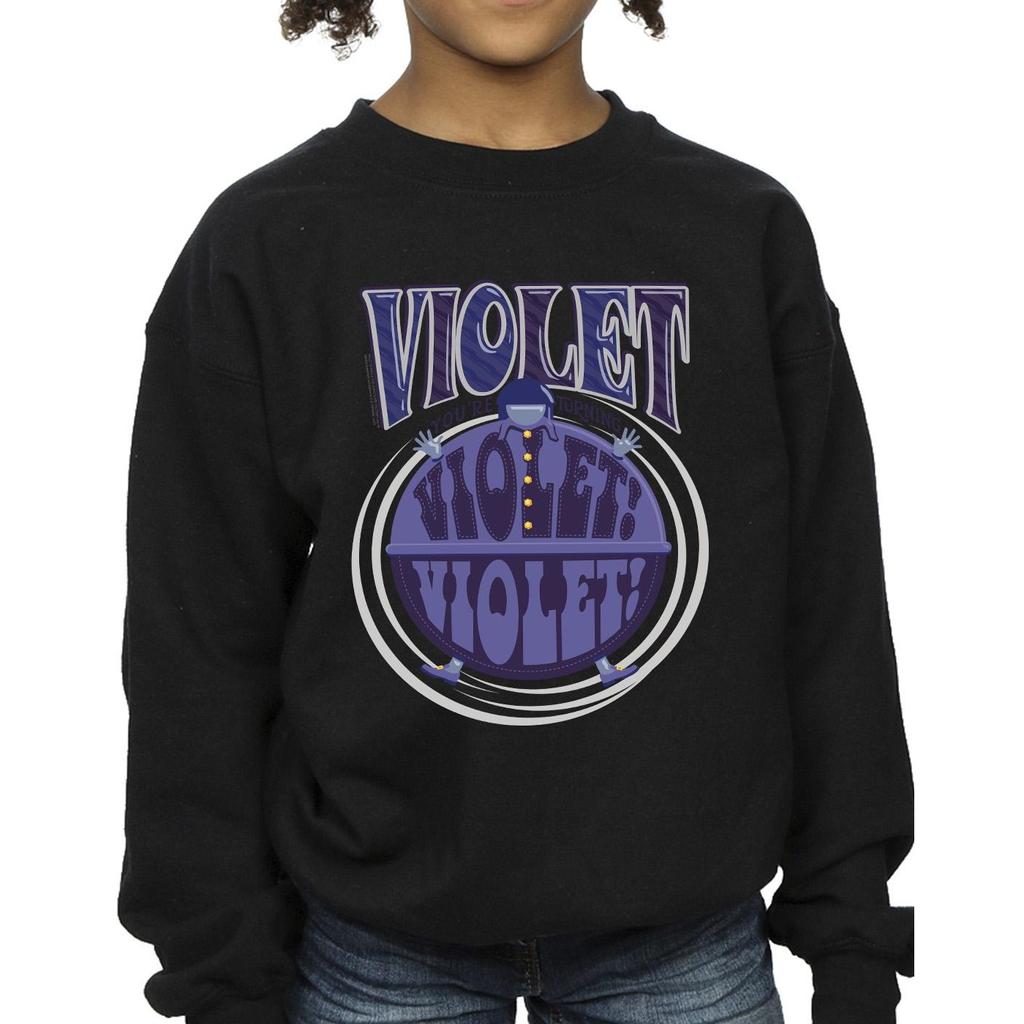 Willy Wonka Girls Violet Turning Violet Sweatshirt