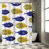 Vibrant Fish Print Shower Curtain Blue Green Yellow Design for Bathroom Decorations Size Customizable