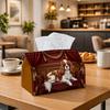 1pc Classic Royal Cavalier Spaniel Tissue Box Cover - Vintage Suitable for Living Room Decor, Foldable Toilet Paper Holder with Spaniel, Lightweight D
