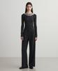 SUARE WOMEN Wool Double-Pleated Semi-Wide Slacks Charcoal