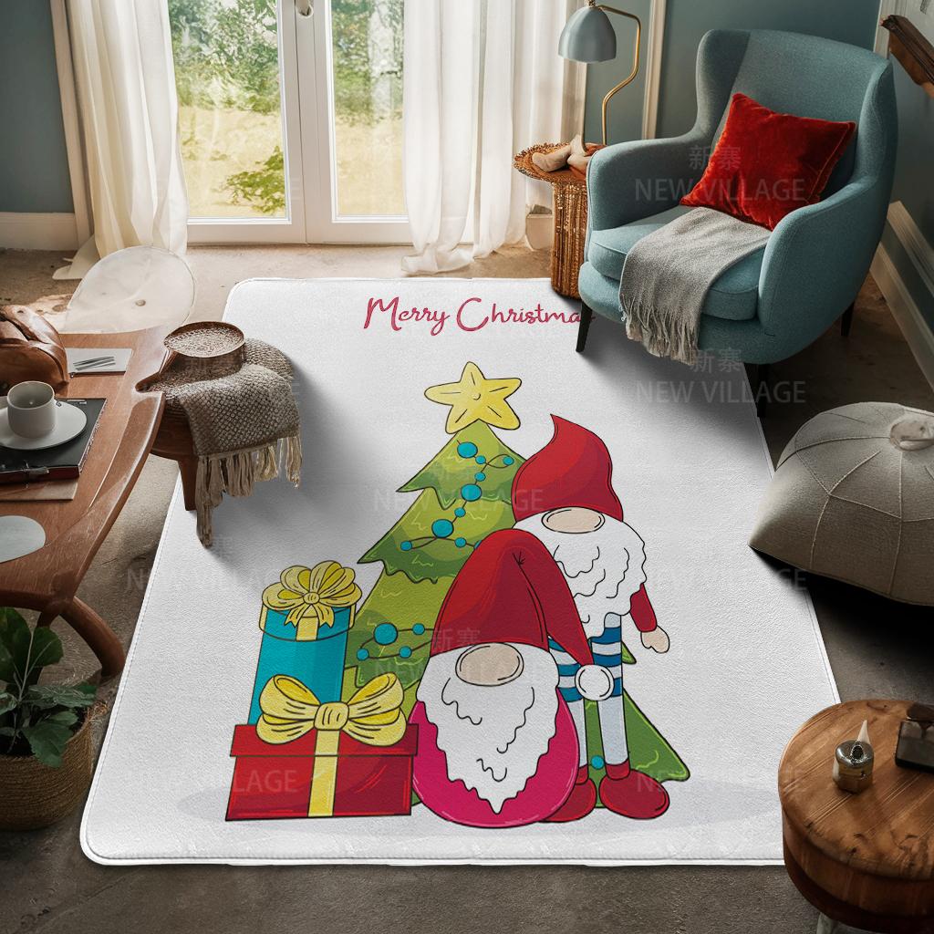 House Entrance Carpet Home Door Mat Living Room Bath Foot Bathroom Non-slip Water Absorption Rugs Bath Merry Christmas Winter
