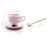 200ML Ceramics marble style Coffee Cup Set  with spoon Milk Tea Coffee Cup With Tray Porcelain Drinkware Set