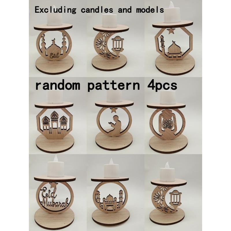 

4/6pcs Candle Holders, For Table Centerpiece Fireplace Home Decor,Ramadan Theme, Party and Dinner Decorations, Excluding Candles