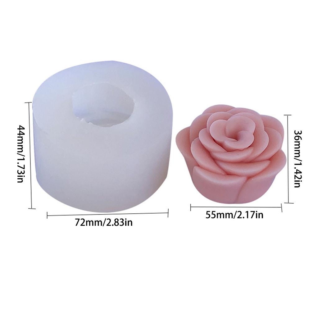 Camellia Flower Candle Mold Non Stick Easy to Demold for DIY Candle Gypsum Ornaments Home Decor Epoxy Resin Casting