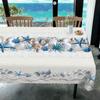 Tovaglia Rettangolare a Tema Oceanico per Decorazione Tavola Estate Stella Marina Conchiglia Conchiglia Corallo Cucina Tavola da Pranzo Decorazioni per Feste in Casa