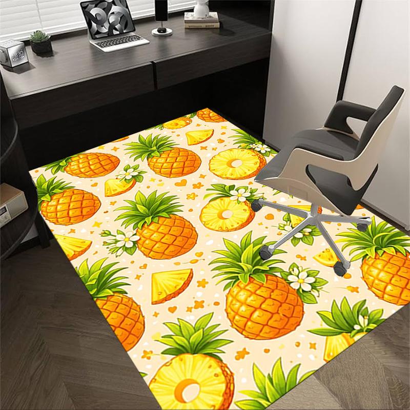 

1PC Pineapple Pattern Non-Slip Floor Carpet Compatible for Office&Living Room&Bedroom&Dining room - Flat-Weave Machine-O313 60cm by 90cm
