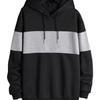 Men Fall Winter Hoodie Contrast Color Drawstring Long Sleeves Hooded Elastic Cuff And Hem Thin Daily Wear Casual Sport Top