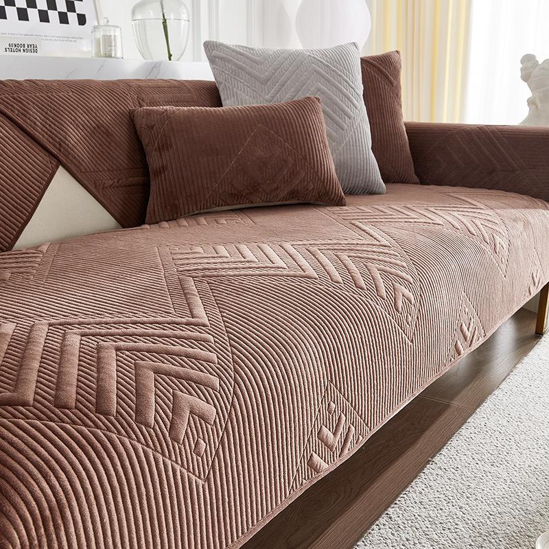 

Подушка для дивана, плюшевая утолщенная простая четырехсезонная универсальная легкая роскошная зимняя нескользящая подушка, кожаный чехол для дивана 70*70cm