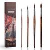 Kolinsky Sable Bristle Brush Set, 4-Piece Watercolor Brush Set with Extended Needle Tips, Synthetic Material Extra-Long Needle Tip Brushes, for Waterc