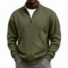 Men's Casual Half-Zip Sweatshirt with Stand Collar, Relaxed Fit