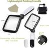 Magnifying Glass with Light Folding Handheld Magnifying Glass with 3x Magnification Rectangular Magnifying Glass with LED and Newspaper Reading To