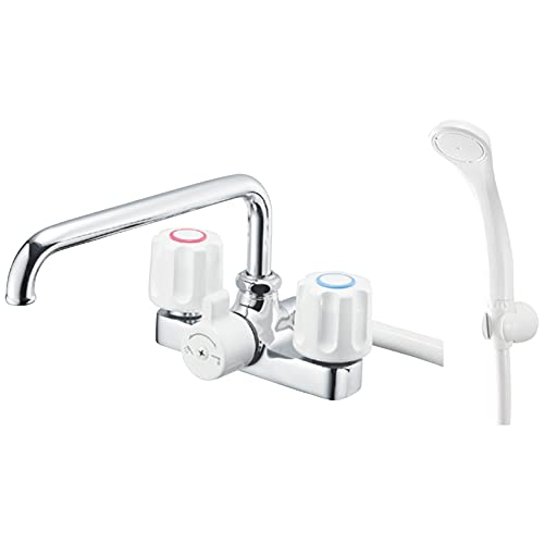 

SANEI Двухвентильный смеситель для душа на борт, настенный монтаж, 2 отверстия, длина шланга 1,6 м, межосевое расстояние 120 мм, универсальный для обычного и холодного климата, серебристый, Произведено