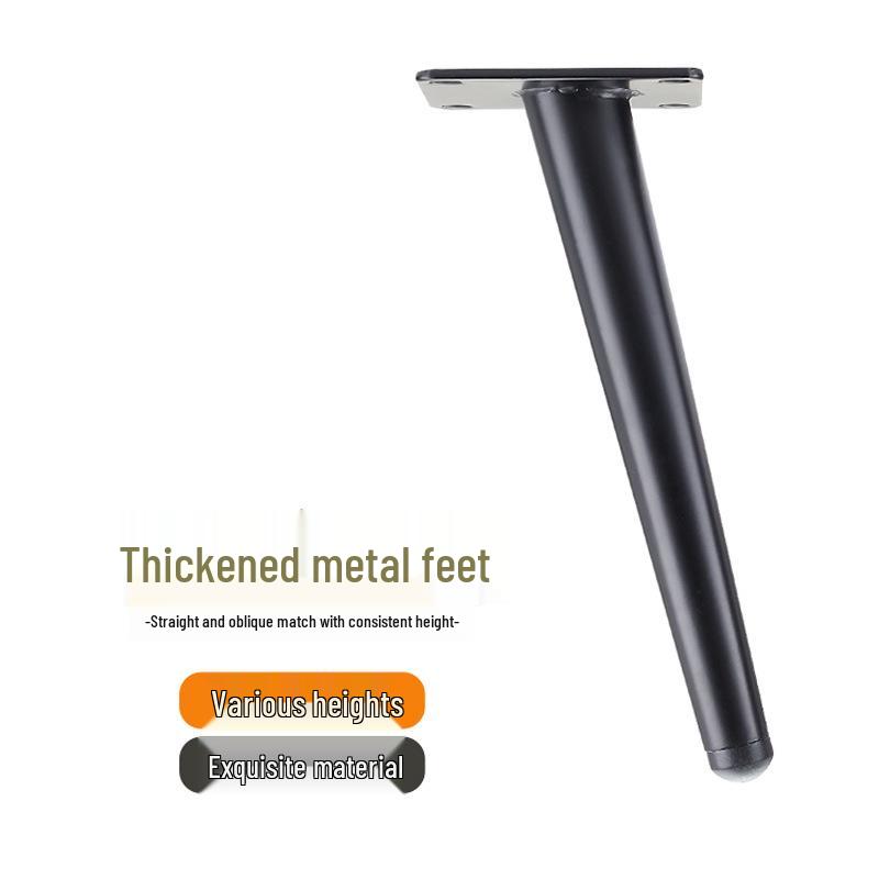 Minimalist Black & Gold Metal Furniture Legs - Straight/Inclined Cone for Sofas, Cabinets, TV Stands, Coffee Tables