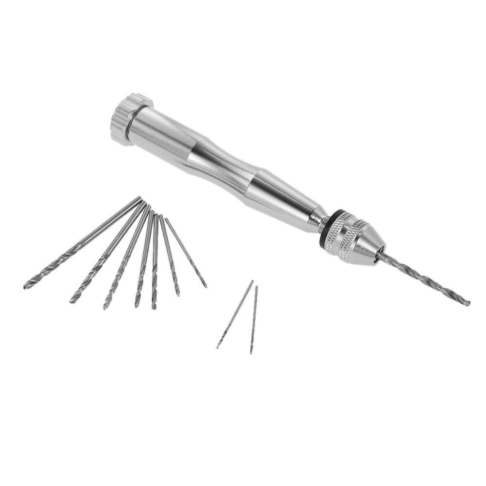 0.3 3.5mm Mini Hand Drill Set with 10pcs High Speed Steel Twist Drill Bit Set High Quality Drill Bit Holder Hand Drill